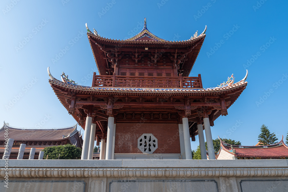 Traditional Chinese temple complex with artistic form Traditional Chinese temple complex with artistic form
