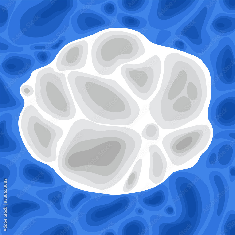 Blue and white soft formless structure inspired by painted cave walls Blue and white soft formless structure inspired by painted cave walls