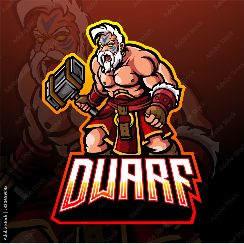 Dwarf esport mascot logo design. Dwarf esport mascot logo design.