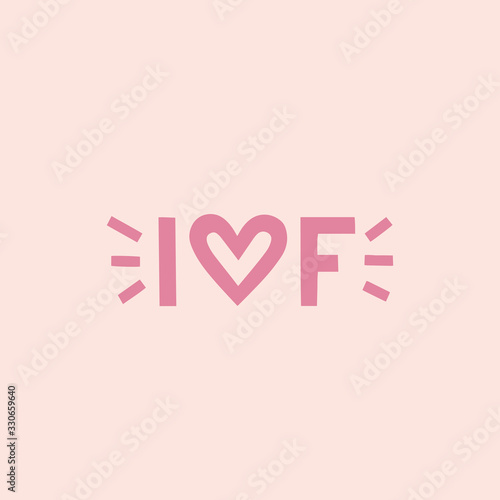 In vitro fertilization IVF pregnancy lettering icon.