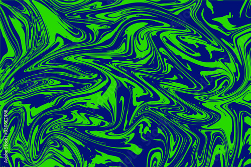 Green and Drark blueLiquid Marble texture and abstract Ink marbling background