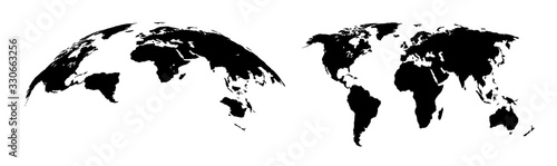 World map, detailed country map of the world, black template for annual report format, business, infographic, global tourism