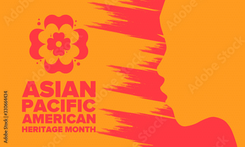 Asian Pacific American Heritage Month. Celebrated in May. It celebrates the culture, traditions and history of Asian Americans and Pacific Islanders in the United States. Poster, card, banner. Vector