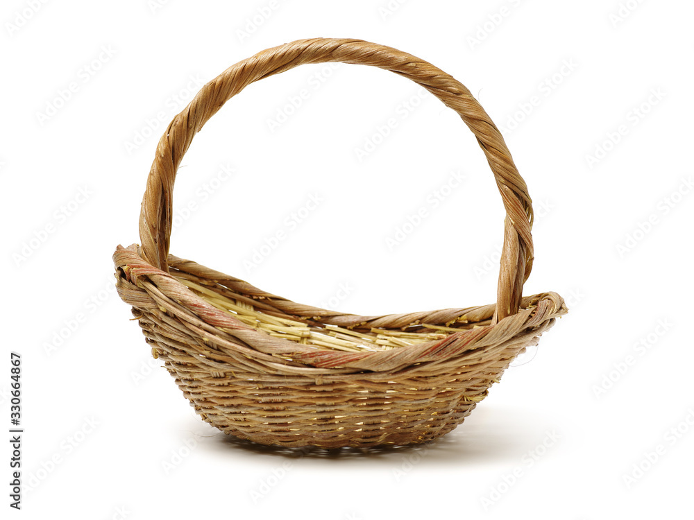 empty basket on white background empty basket on white background
