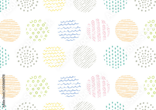 手描き色鉛筆スタンプ背景パターン