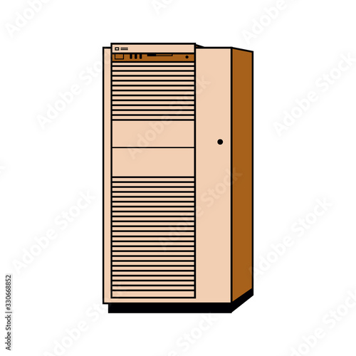Illustration of computer with Control Panel on a white background in EPS10