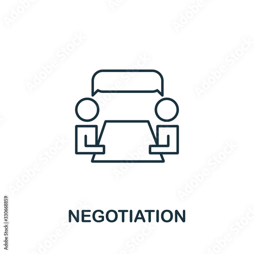 Negotiation icon from life skills collection. Simple line Negotiation icon for templates, web design and infographics