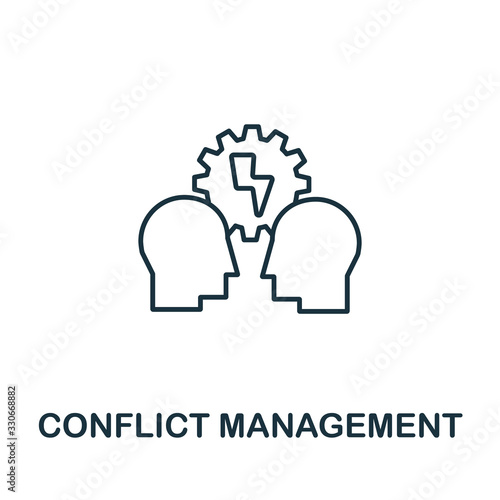Conflict Management icon from life skills collection. Simple line Conflict Management icon for templates, web design and infographics