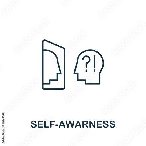 Self-Awareness icon from life skills collection. Simple line Self-Awareness icon for templates, web design and infographics