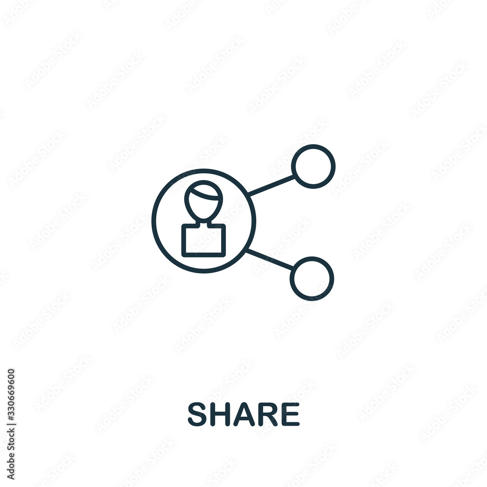 Share icon from teamwork collection. Simple line element Share symbol for templates, web design and infographics Share icon from teamwork collection. Simple line element Share symbol for templates, web design and infographics