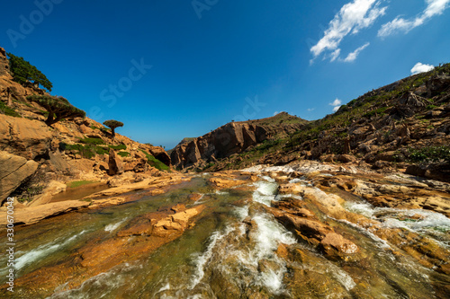 Natural infinity pool. Scenery from Homhil Protected Area, Socotra World Heritage Site in Yemen