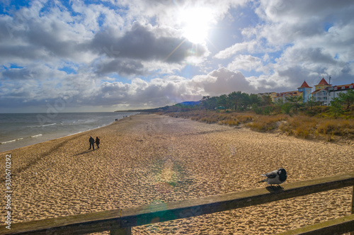 Baltic Sea, Usedom Island, winter, morning. Pictures of carefree life, practically just a few hours before the corona virus crisis changes everyone: the island is now closed. Fear instead of joy.