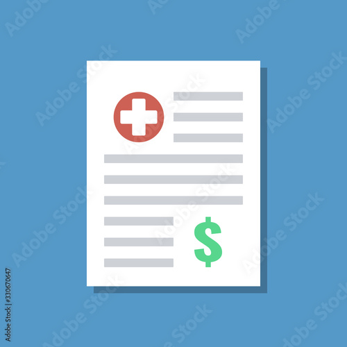 medical invoice or price list with dollar sign