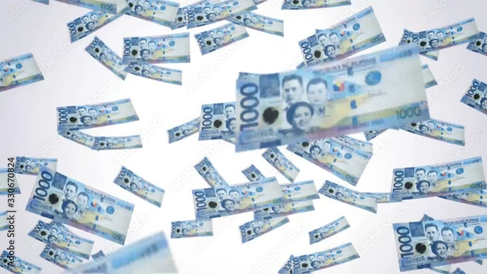 Shower of Falling 1000 peso bills. Great background for lotto, sweepstakes and prize money.