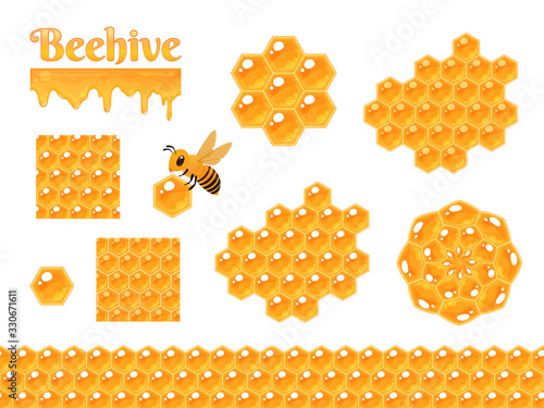 ハチの巣のイラスト素材セット