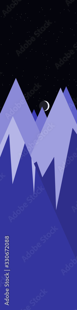 Moon and Mountains Panorame Generative Art background illustration Moon and Mountains Panorame Generative Art background illustration