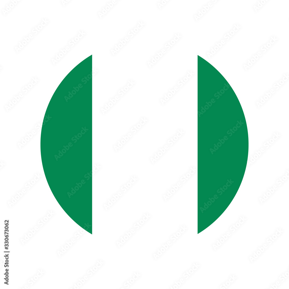 Nigeria flag in glossy round button of icon. flag logo of Nigeria emblem isolated on white background, Nigeria national concept sign, Vector illustration. Nigeria flag in glossy round button of icon. flag logo of Nigeria emblem isolated on white background, Nigeria national concept sign, Vector illustration.