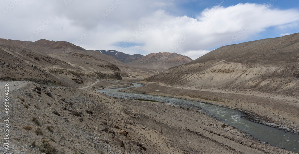Reka Pamir River and Road