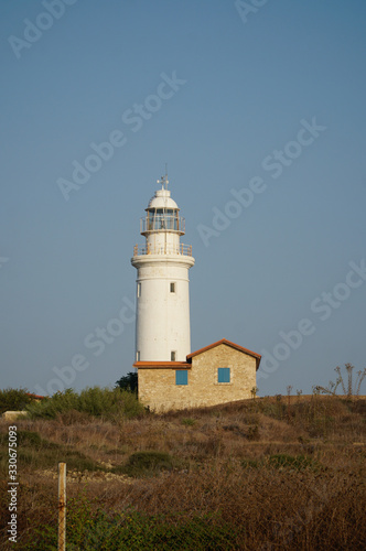 Lighthouse by the sea  Paphos  Cyprus