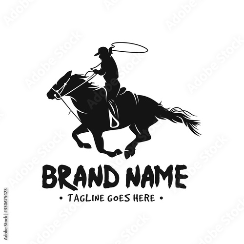 Horse and cowboy logo