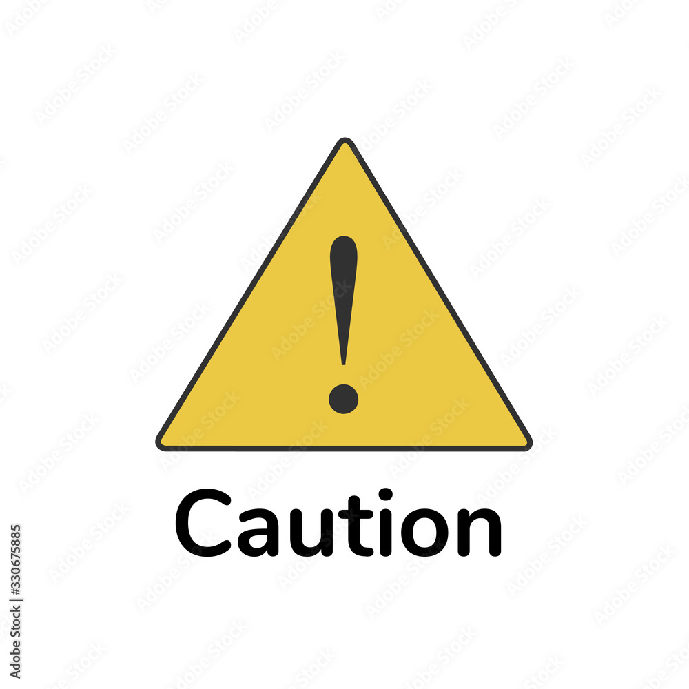 Triangle Caution Hazard warning attention sign with with exclamation mark symbol. Stock Vector illustration isolated on white background. Triangle Caution Hazard warning attention sign with with exclamation mark symbol. Stock Vector illustration isolated on white background.