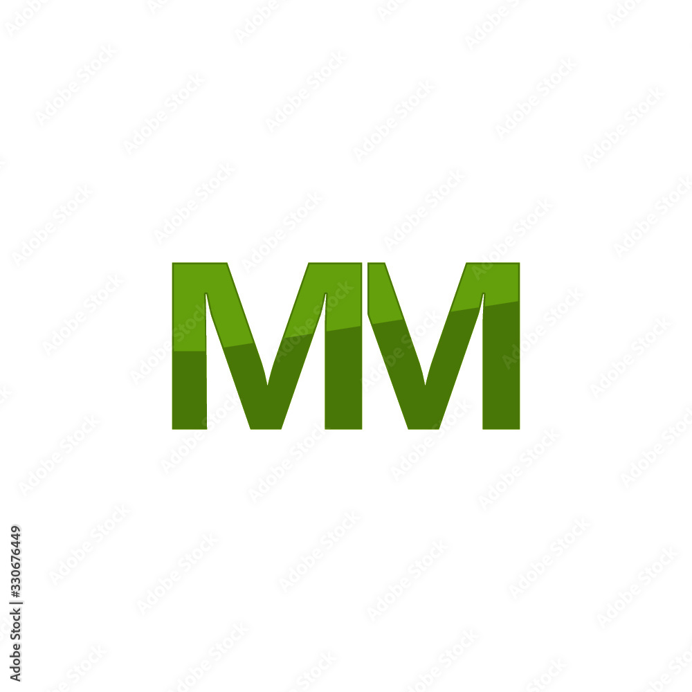 Green Initial MM letter Logo Design isolated on white background Green Initial MM letter Logo Design isolated on white background