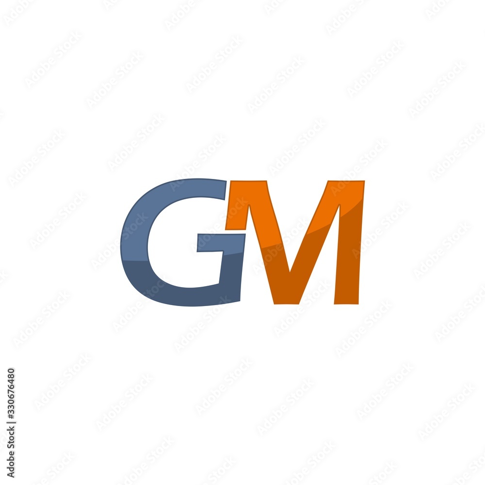 Initial GM Letter Linked Logo Isolated on white background Initial GM Letter Linked Logo Isolated on white background