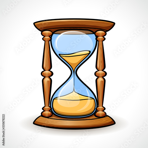Vector hourglass design drawing isolated