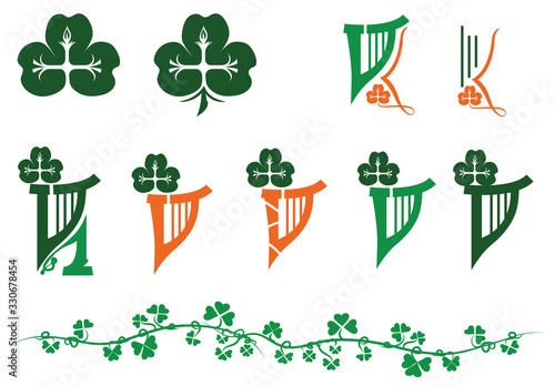 Saint Patricks Clover Cross Harps and Vine copy