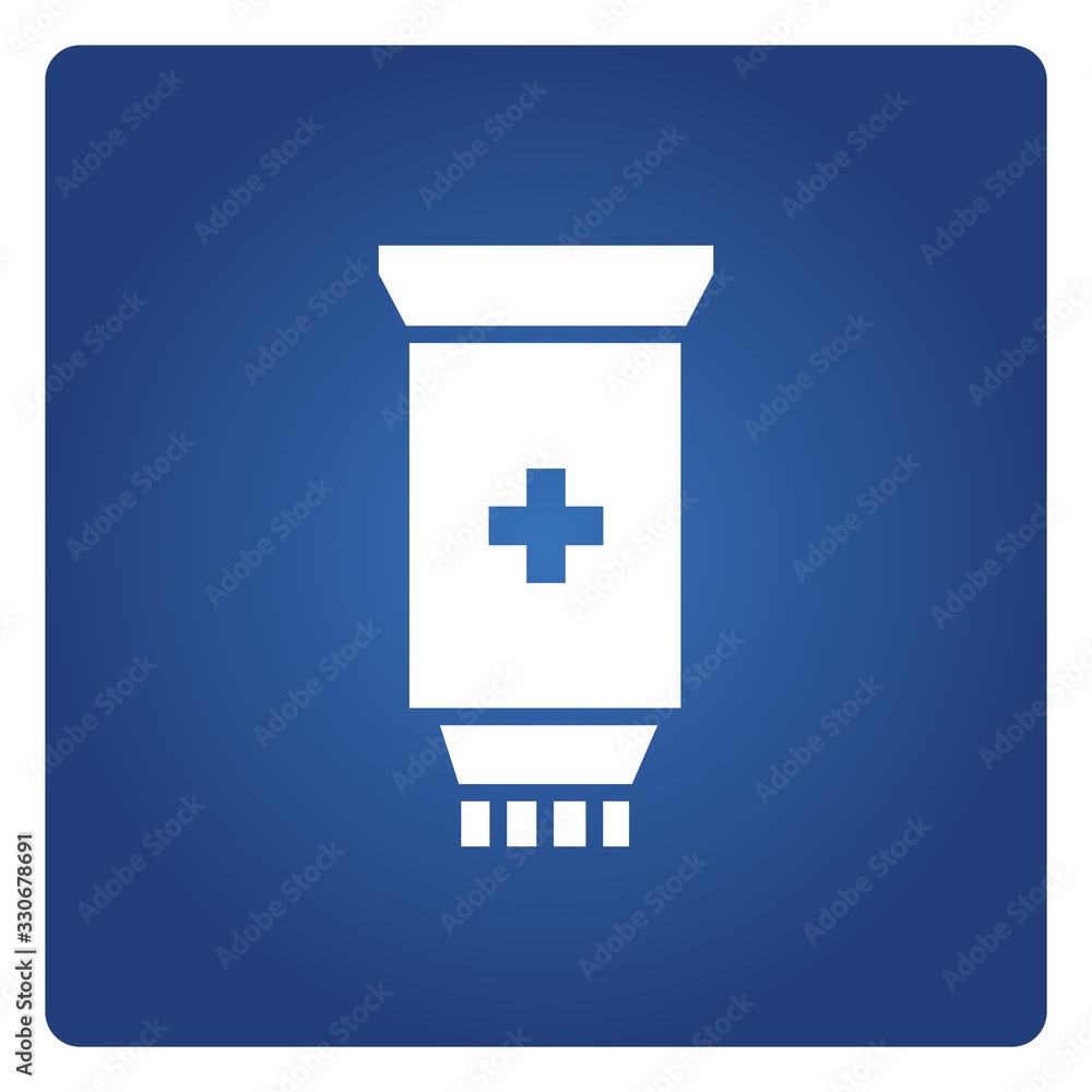 Obraz premium cleaning gel spray or dispenser, medical bottle symbol