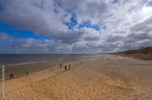 Baltic Sea, Usedom Island, winter, morning. Pictures of carefree life, practically just a few hours before the corona virus crisis changes everyone: the island is now closed. Fear instead of joy.
