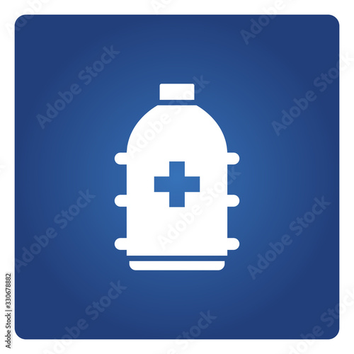 cleaning gel spray or dispenser, medical bottle symbol