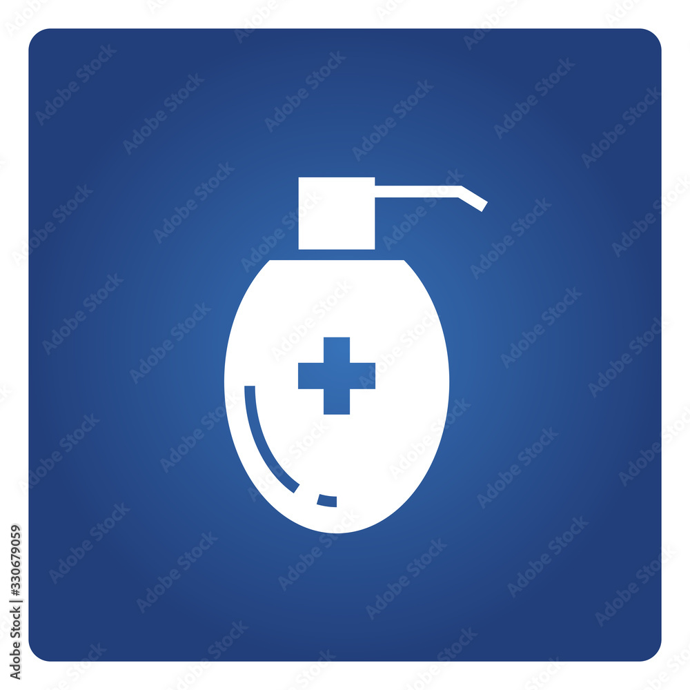 Obraz premium cleaning gel spray or dispenser, medical bottle symbol