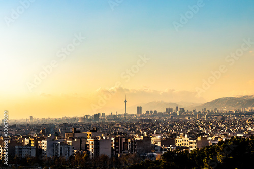 Beautiful skyline of Tehran-Iran, Tehran the capital of Iran cityscape.