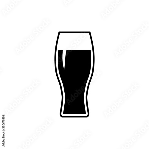 Glass of beer icon. Beer and pub, bar symbol. Web Logo. Sign. Flat design.