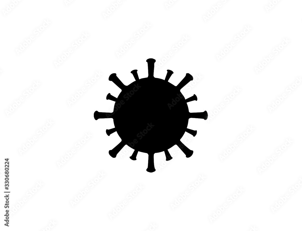 Coronavirus black icon on a white background Coronavirus black icon on a white background