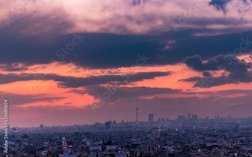 Beautiful skyline of Tehran-Iran  Tehran the capital of Iran cityscape.