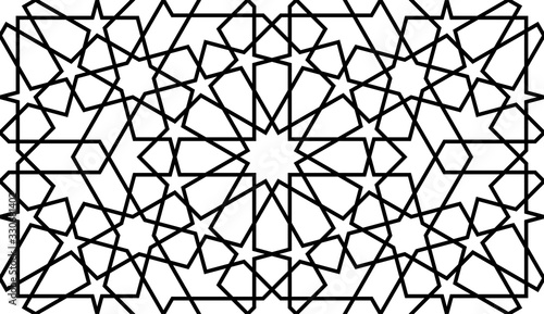 Geometric Islamic Seamless Pattern for decoration greeting card or interior. Vector Illustration.