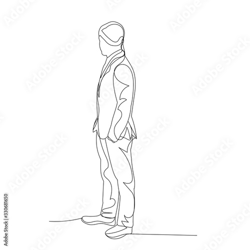 one-line drawing man in a jacket, businessman