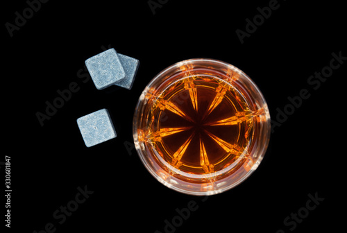 Wallpaper Mural One whiskey glass with stone Torontodigital.ca