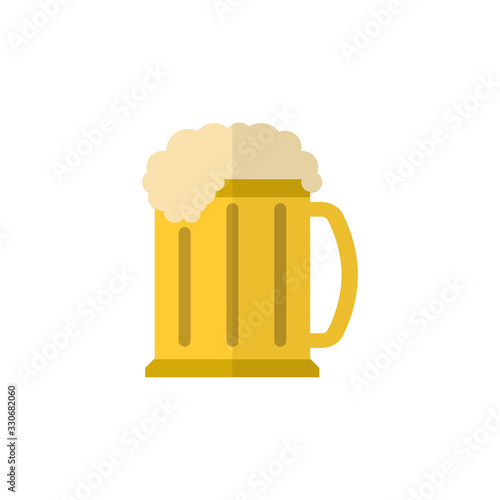 Beer flat icon, food drink elements. Alcohol drink sign, a colorful solid pattern on a white background.