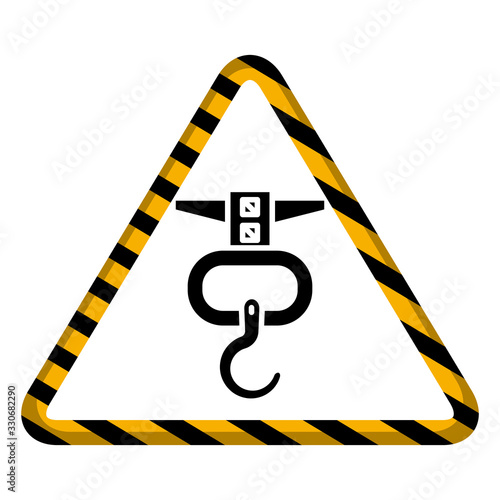 industrial crane hook triangle symbol vector