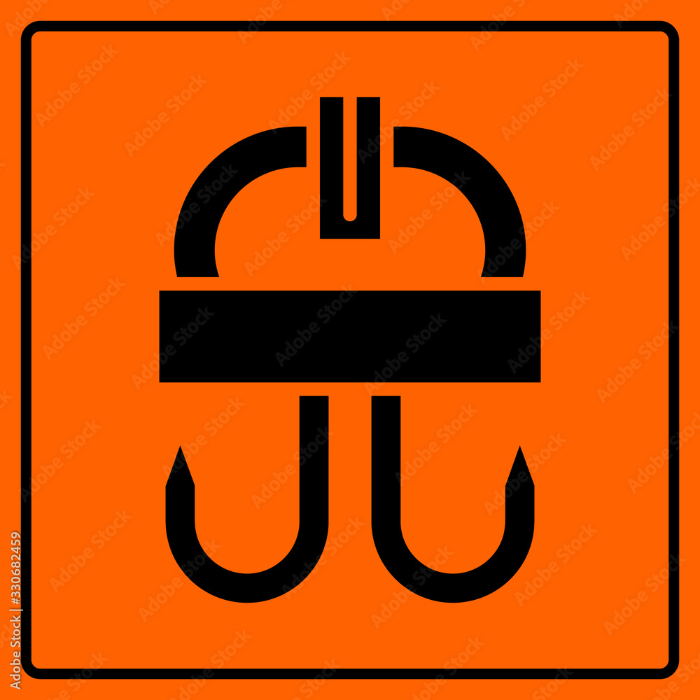 hoist or crane hook caution signage vector hoist or crane hook caution signage vector
