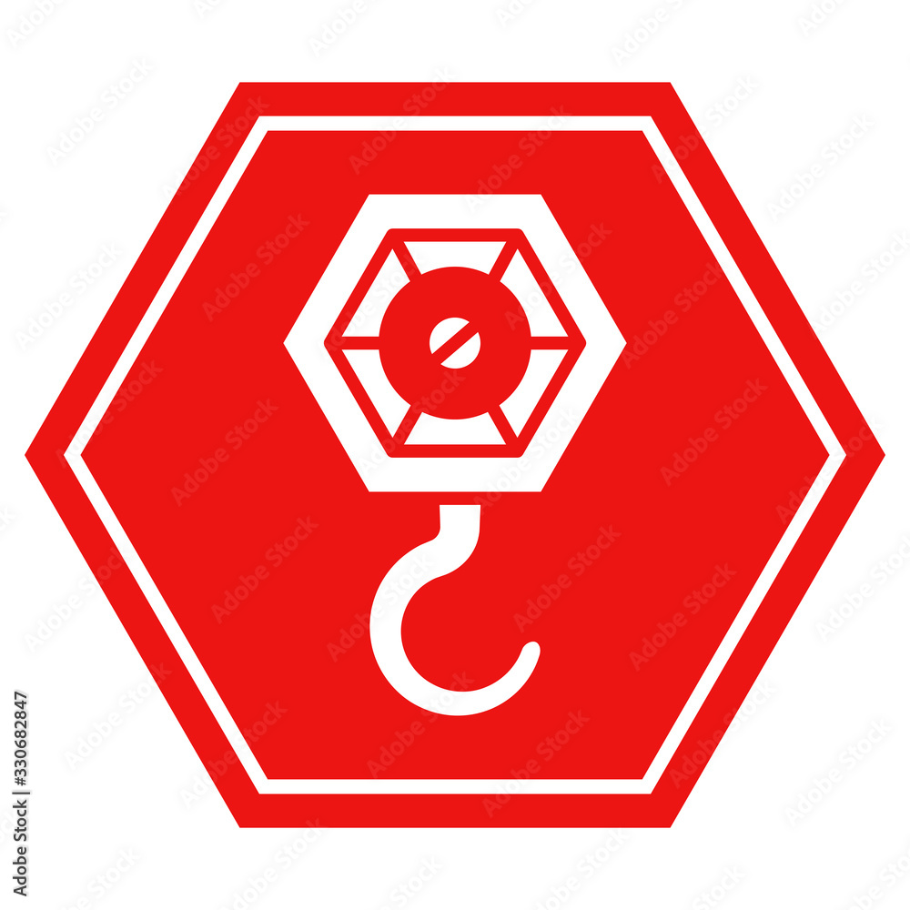 industrial crane hook red caution symbol vector industrial crane hook red caution symbol vector