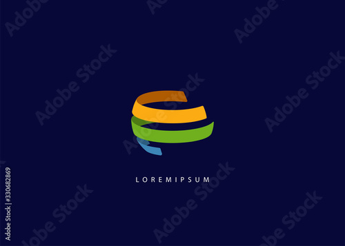global finance logo template. finance ribbon vector