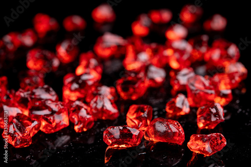 Photos Closeup of red gems stone garnet isolated