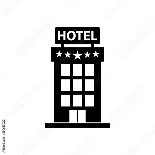 Hotel building icon in trendy design style. hotel building icon isolated on white background. 