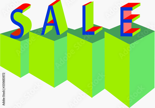 letters of the word sale standing on multilevel posts