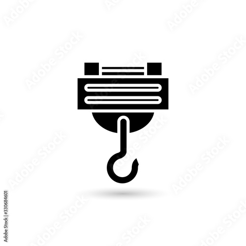 industrial crane hook symbol vector