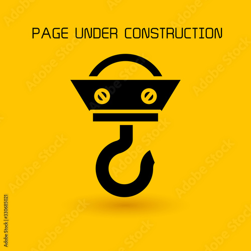 under construction, industrial crane hook symbol